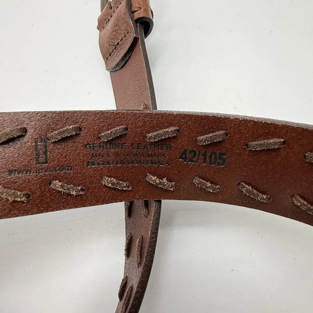 LEVIS Mens Brown Genuine Leather Belt Size 42 (38-44